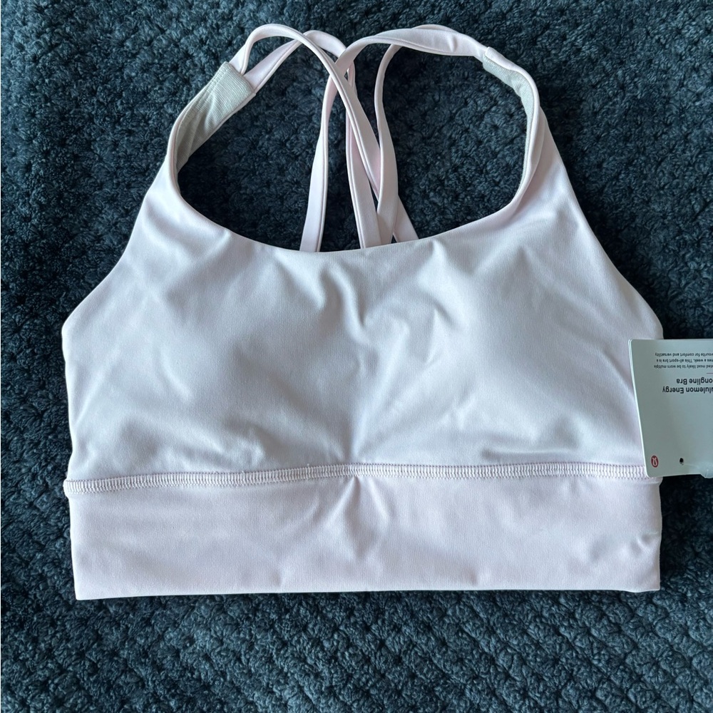 Lululemon Energy Longline Bra in Pale Pink